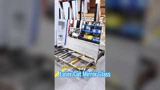 Cięcie laserowe szkła lustrzanego o grubości 6 mm i długości trapezu 1,5 m